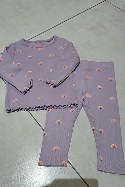 Next Rainbow Print Ribbed Pyjama Set by Next — pre-loved on Thrifted.mt