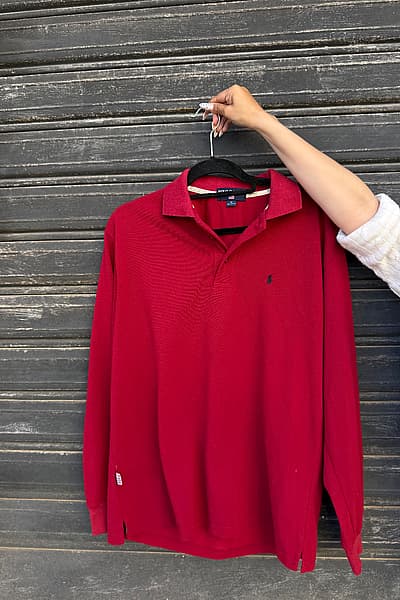 Red Long-Sleeve Polo Shirt by Polo Sport Ralph Lauren — pre-loved on Thrifted.mt