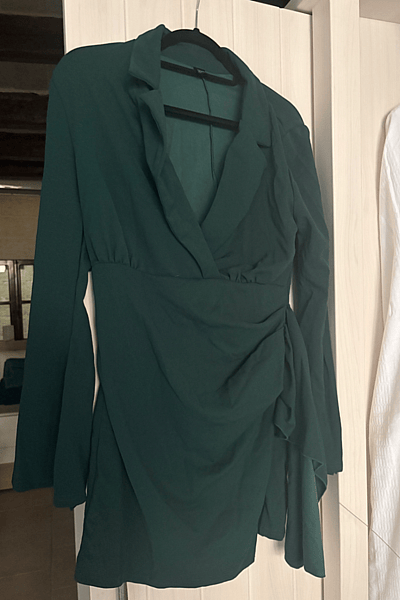 Dark Green Wrap Mini Dress by SHEIN — pre-loved on Thrifted.mt