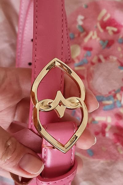 Pink Belt with Gold Buckle by Motivi — pre-loved on Thrifted.mt