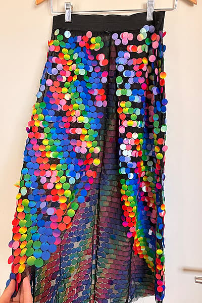 Rainbow Sequin Sheer Party Skirt — pre-loved on Thrifted.mt
