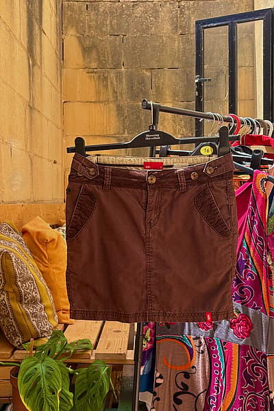 Brown Corduroy Mini Skirt