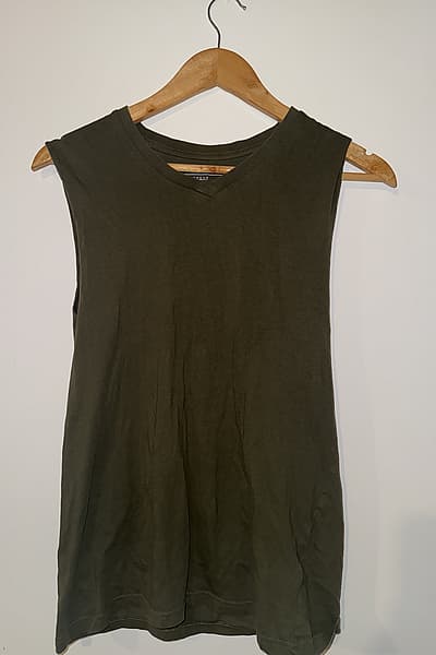 Olive Green Cotton Vest Top by Peacocks — pre-loved on Thrifted.mt