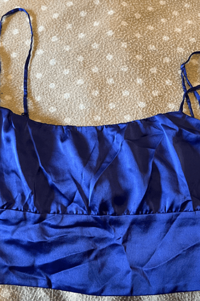 Blue Satin Spaghetti Strap Top by TERRANOVA — pre-loved on Thrifted.mt