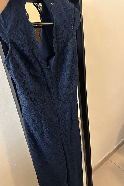 Navy Blue Lace Jumpsuit by Lipsy — pre-loved on Thrifted.mt