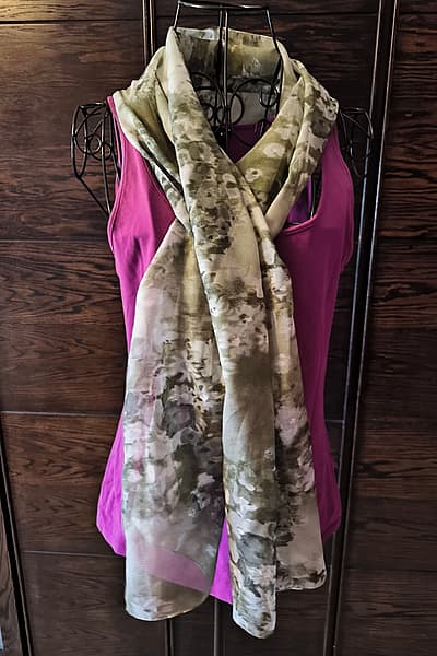 Abstract Floral Print Long Scarf — pre-loved on Thrifted.mt