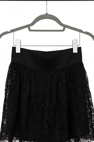 Black Lace Flare Mini Skirt — pre-loved on Thrifted.mt