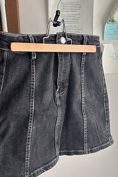 Black Denim Mini Skirt by Bershka — pre-loved on Thrifted.mt