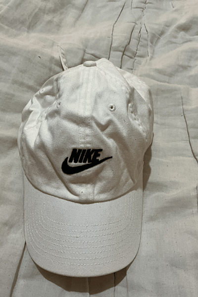 White Nike Logo Baseball Cap by Nike — pre-loved on Thrifted.mt
