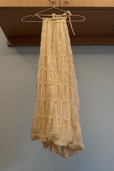 Cream Tiered Halter Neck Dress — pre-loved on Thrifted.mt