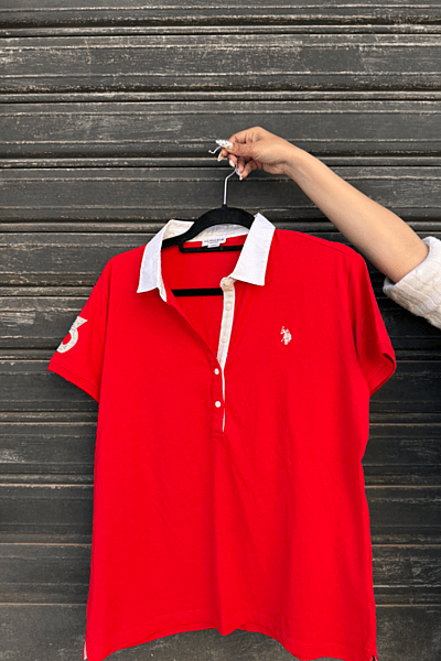 US Polo Red Short Sleeve Polo Shirt by U.S. Polo Assn. — pre-loved on Thrifted.mt