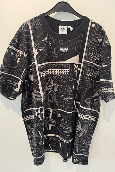 Adidas Comic Graphic Print T-Shirt by Adidas — pre-loved on Thrifted.mt