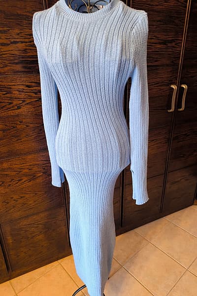 Light Blue Ribbed Knit Dress by Zara — pre-loved on Thrifted.mt