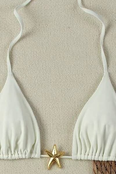 Shein White Starfish Bikini Top — pre-loved on Thrifted.mt