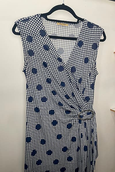 Polka Houndstooth Wrap Dress — pre-loved on Thrifted.mt
