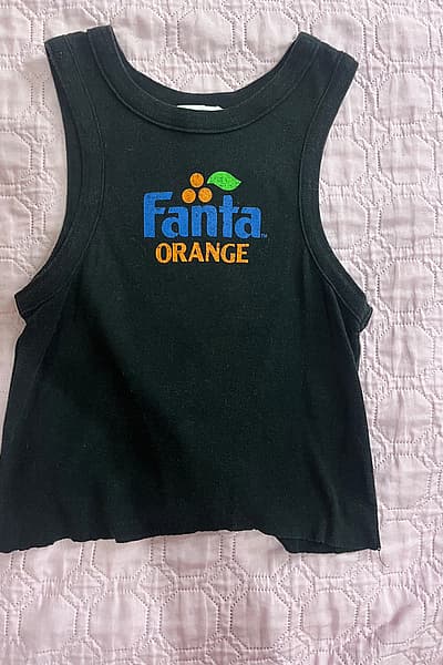Fanta Graphic Racerback Crop Top — pre-loved on Thrifted.mt