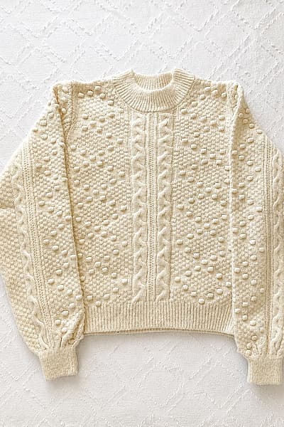 Cream textured bobble knit jumper by LCW Casual — pre-loved on Thrifted.mt