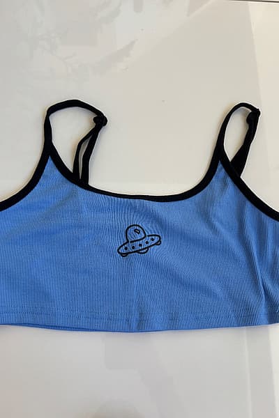 Blue Ribbed Crop Top by DAZY — pre-loved on Thrifted.mt