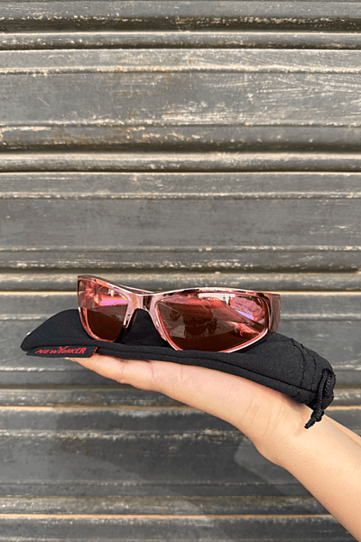 Pink Mirrored Sporty Sunglasses by New Yorker — pre-loved on Thrifted.mt