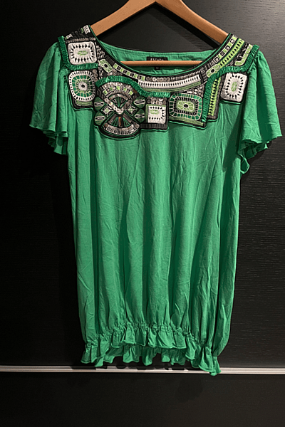 Escada Sport Embellished Green Top by Escada Sport — pre-loved on Thrifted.mt