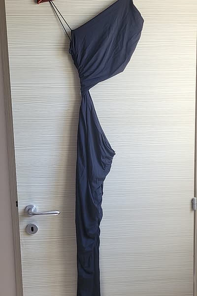 Black Ruched One-Shoulder Dress by Zara — pre-loved on Thrifted.mt