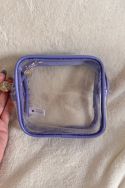 Tatcha Purple Clear Travel Pouch by Tatcha — pre-loved on Thrifted.mt