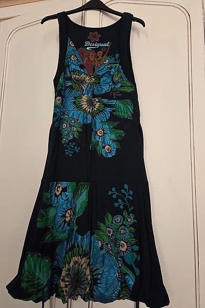 Desigual Blue Floral Ballon Dress  by Desigual — pre-loved on Thrifted.mt