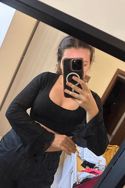 Black Long Sleeve Crop Top by Valenny S.L. — pre-loved on Thrifted.mt