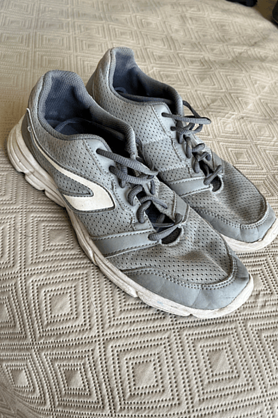 Grey Perforated Lace-Up Trainers — pre-loved on Thrifted.mt