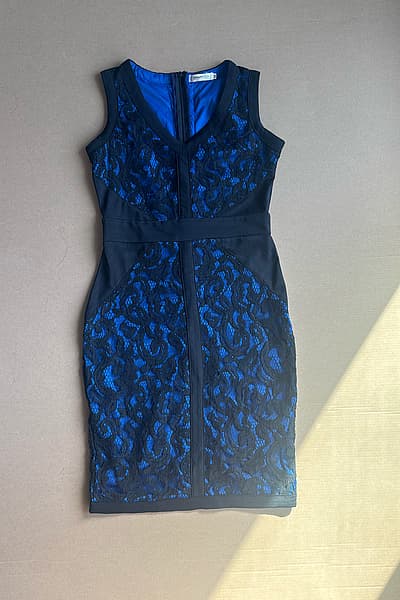 Emamoda Paris black lace blue dress by Emamoda — pre-loved on Thrifted.mt