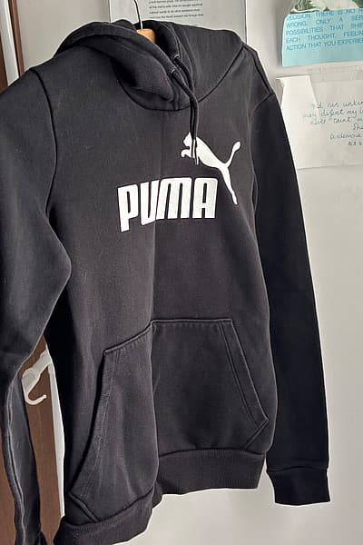 Black Puma Logo Hoodie by Puma — pre-loved on Thrifted.mt