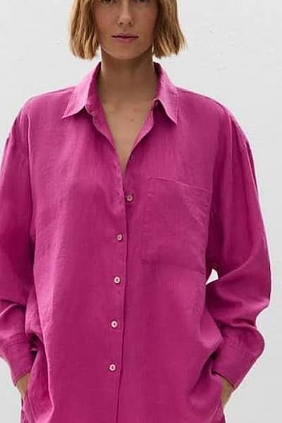 OYSHO Vibrant Pink Linen Shirt by Oysho — pre-loved on Thrifted.mt