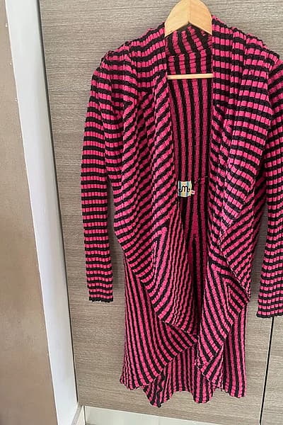 Pink and Black Striped Cardigan — pre-loved on Thrifted.mt