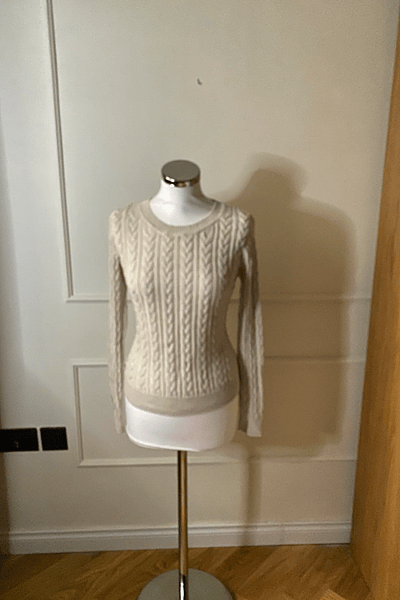 Cream Cable Knit Jumper by H&M Basic — pre-loved on Thrifted.mt