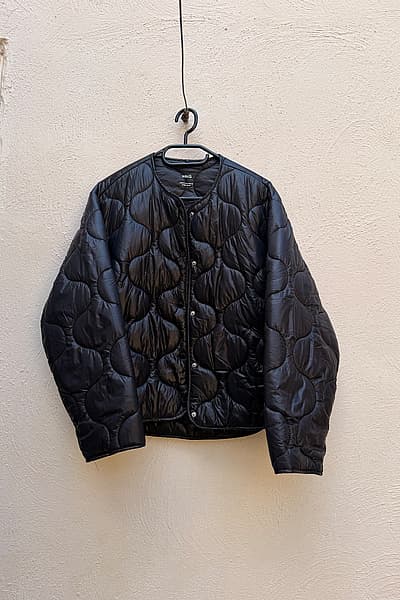 Mango Black Quilted Lightweight Jacket by MNG — pre-loved on Thrifted.mt