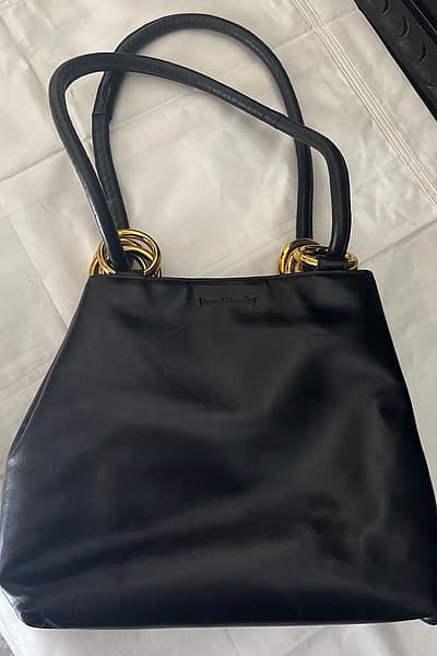 Russell & Bromley Classic Black Leather Shoulder Bag by Russell & Bromley — pre-loved on Thrifted.mt