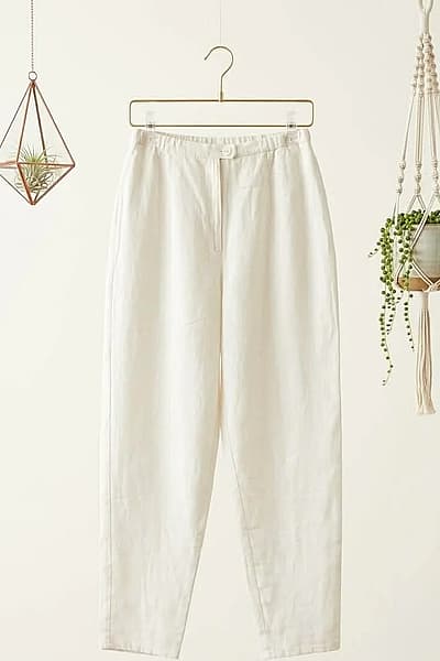 Max Mara Linen Pants (button)