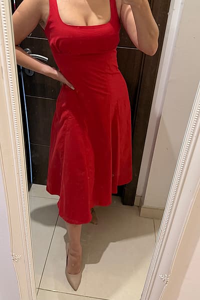 Red Mango Midi Dress by Mango — pre-loved on Thrifted.mt