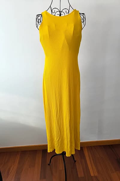 Yellow Ribbed Maxi Dress by H&M — pre-loved on Thrifted.mt