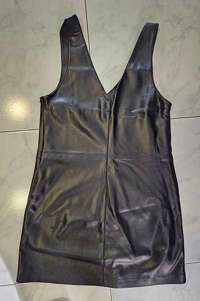 Black Faux Leather Dress by Mango — pre-loved on Thrifted.mt