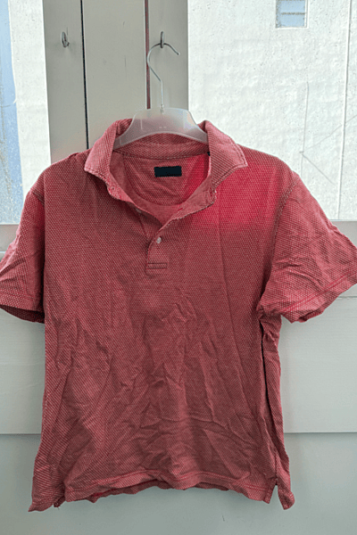 Red White Patterned Polo Shirt by Gagliardi — pre-loved on Thrifted.mt