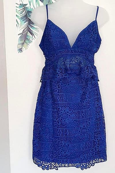 Guess Blue Lace Mini Dress by Guess — pre-loved on Thrifted.mt