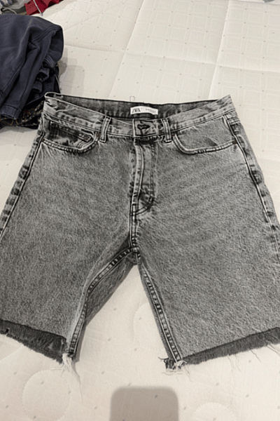 Zara Grey Denim Shorts by Zara — pre-loved on Thrifted.mt