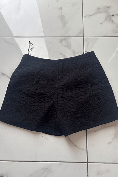 Textured Black High-Waist Shorts — pre-loved on Thrifted.mt