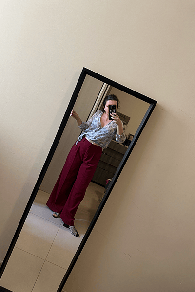 Patterned Blouse and Wide Trousers by Mango — pre-loved on Thrifted.mt