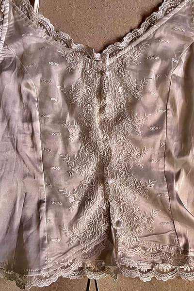Satin lace white spaghetti strap top by ASOS — pre-loved on Thrifted.mt