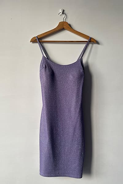 Sparkly purple mini dress by L&S PRONTO MODA — pre-loved on Thrifted.mt