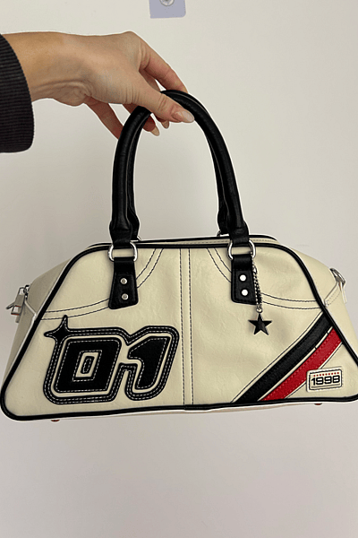 Bershka Retro Cream Bowling Style Handbag by Bershka — pre-loved on Thrifted.mt