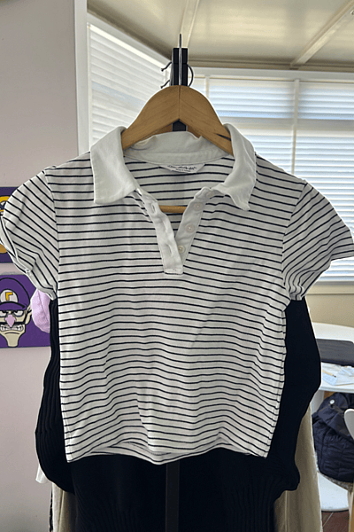 Striped Polo Crop Top / S by Miss Selfridge — pre-loved on Thrifted.mt