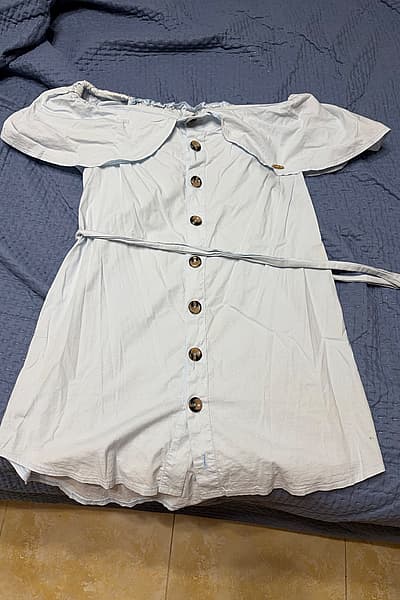 Light blue button-down dress — pre-loved on Thrifted.mt